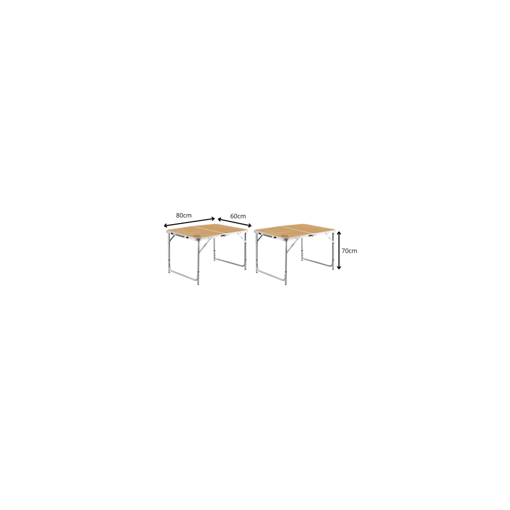 Set di 2 tavoli da campeggio pieghevoli a 4 posti - O'Camp - Forma a valigia - 80 x 60 x 70 cm