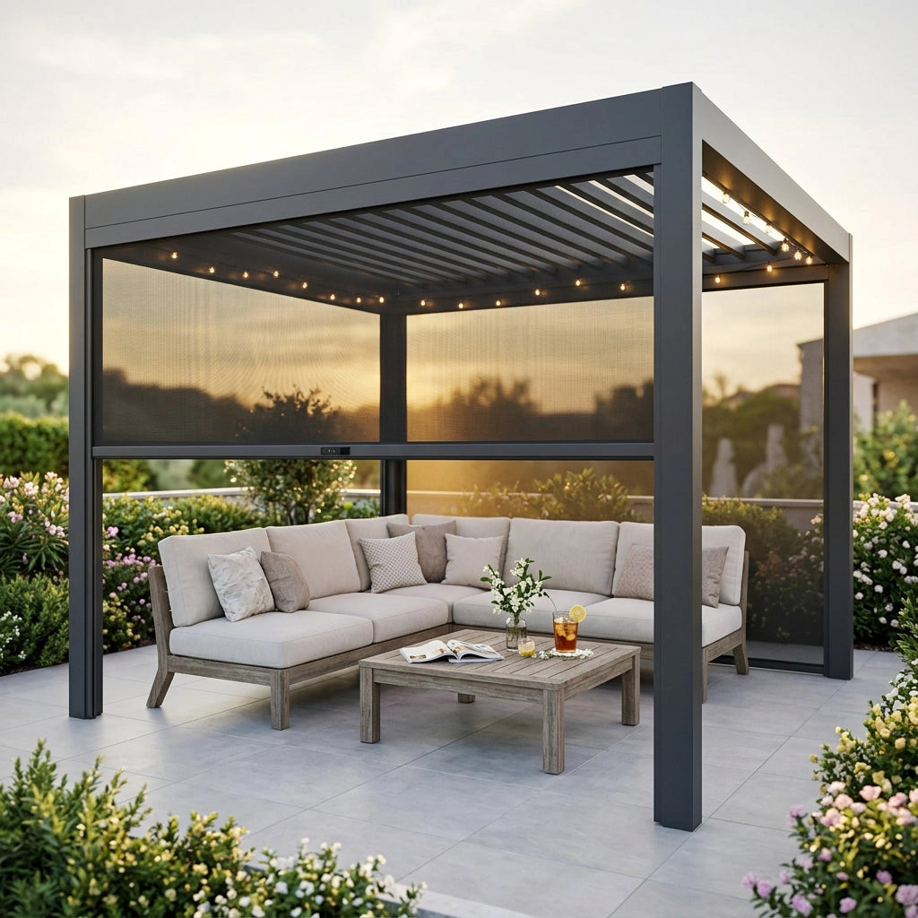 Parete laterale zanzariera per pergola bioclimatica Tony - TONY