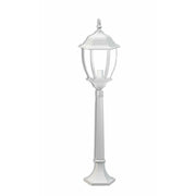 Trade Shop - Lampione Giardino 870mm Lanterna In Vetro E27 Luce Esterno Alluminio Es39 Bianco -