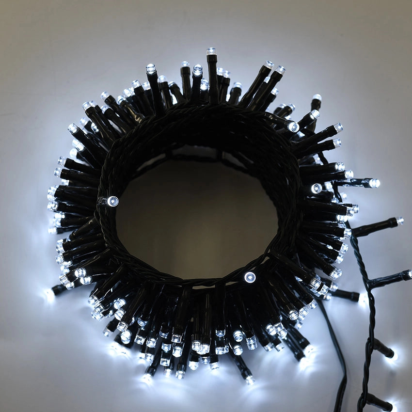 CATENA DI LUCI DA 1360 LED BIANCHI CON CAVO VERDE DA 41 METRI E TRASFORMATORE 36V - IDEALE PER DECORAZIONI INTERNE ED ESTERNE