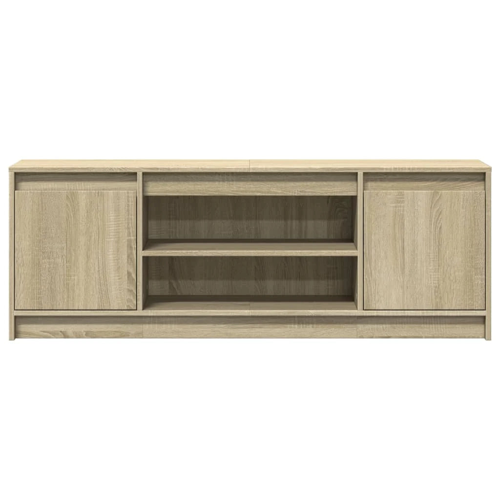 Mobile TV multimediale mensola TV credenza mobile TV sala da pranzo soggiorno camera da letto con illuminazione a LED rovere Sonoma 139,5 x 34 x 50 cm legno ingegnerizzato marrone 02_0026485