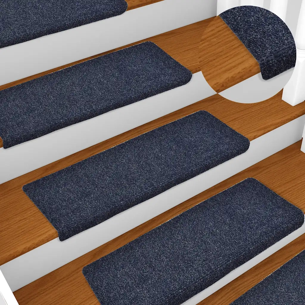Tappetini per scale autoadesivi 30 pz | Gradini per Scale 65x21x4 cm blu bordo rettangolare