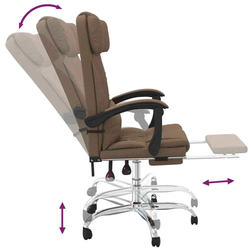 Sedia da Ufficio Massaggio Reclinabile Marrone in Tessuto cod mxl 36888