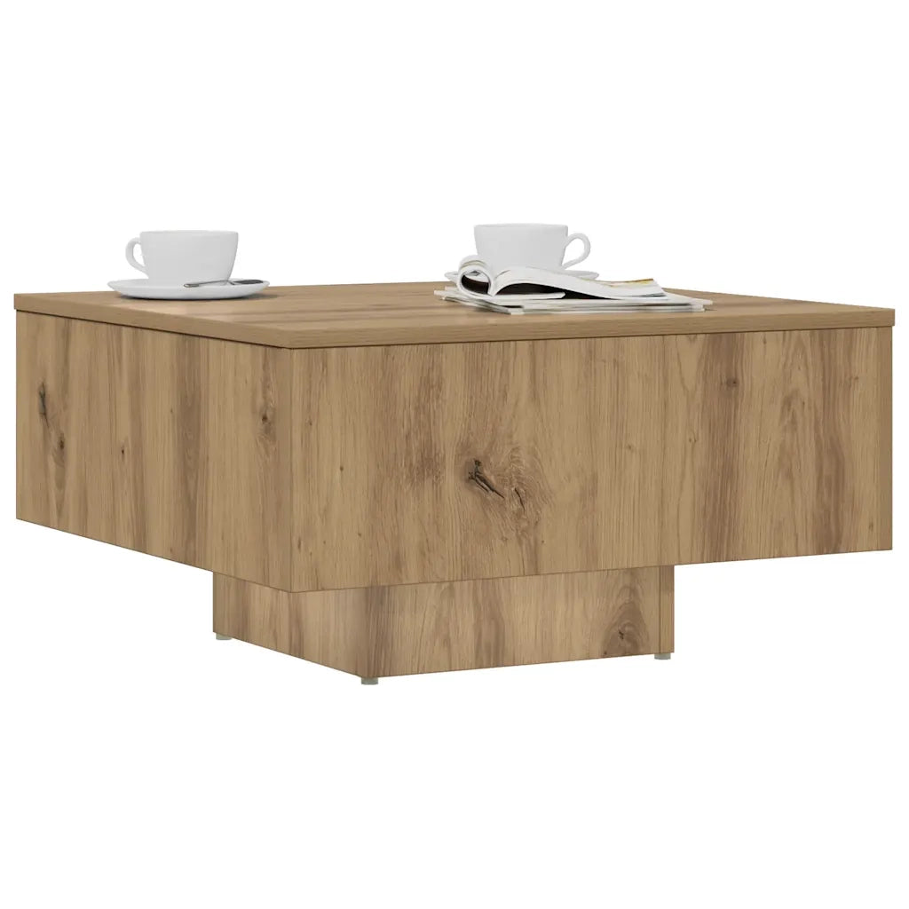 Tavolino da Salotto Rovere Artigianale 60x60x31,5 cm Truciolato 856551