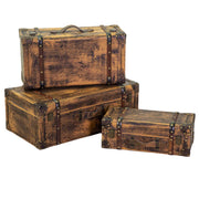 Baule valigia ecopelle 1-3 marrone cm 65x36h24
