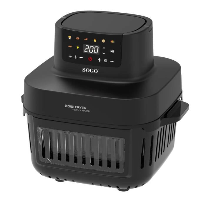 Friggitrice ad aria 6 litri con display digitale, 1600W, 7 programmi preimpostati, cottura senza olio - SOGO