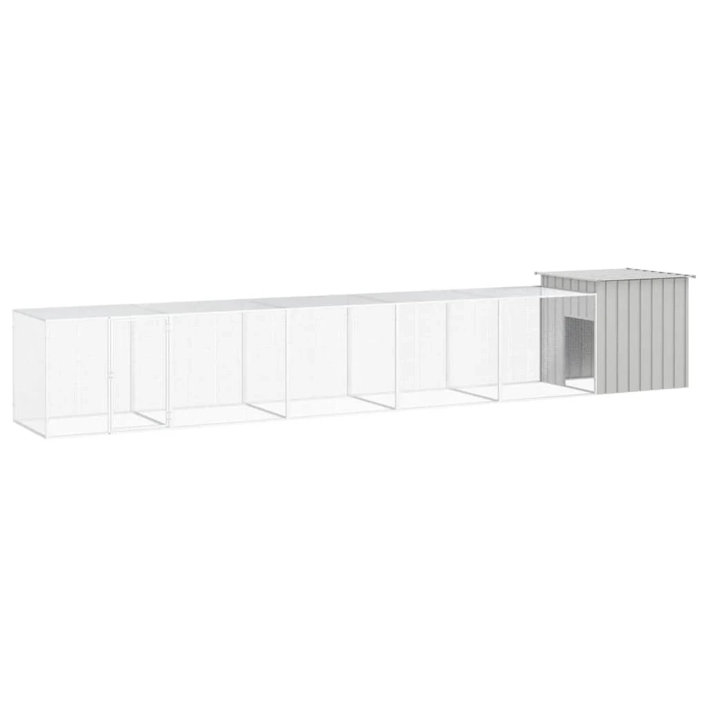 Gabbia per polli 600 x 91 x 100 cm acciaio zincato grigio 02_0041660