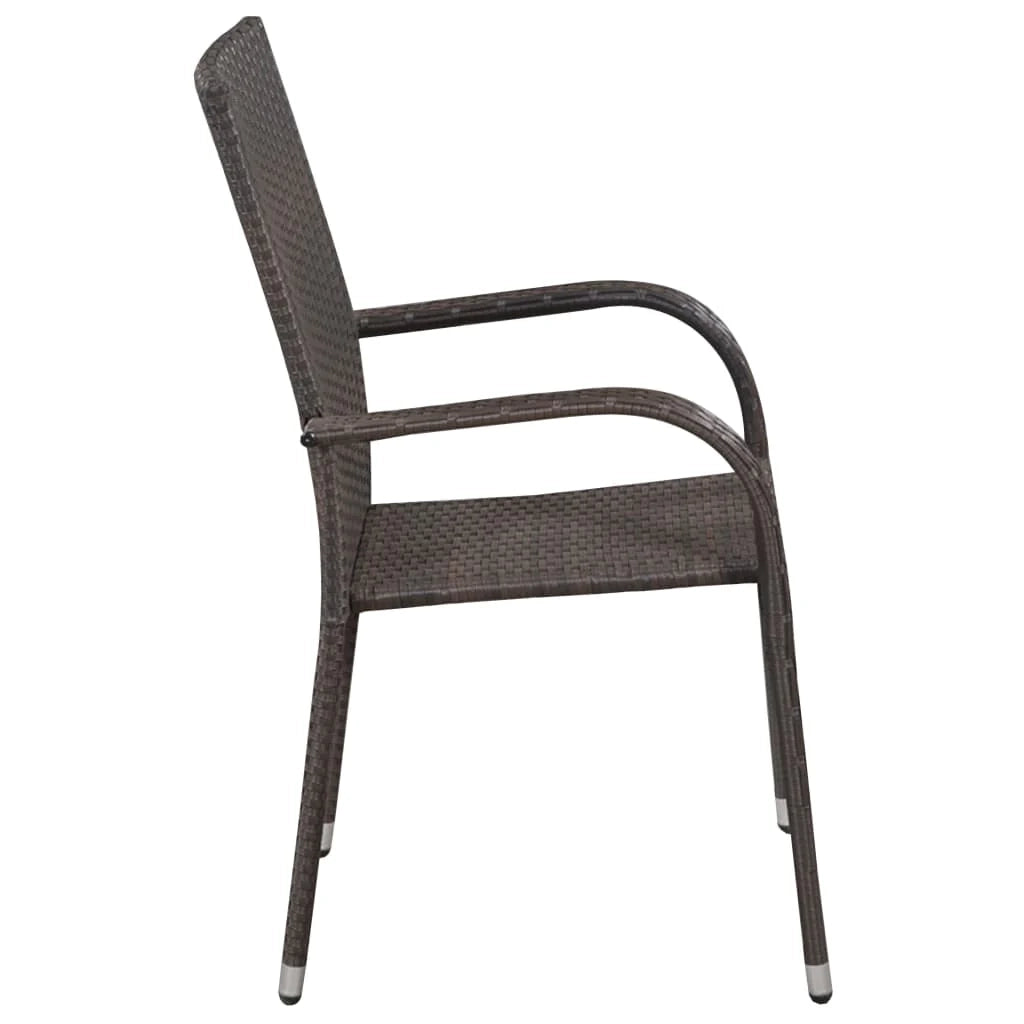 Set da pranzo da giardino per esterni da 5 pezzi mobili marroni e neri 02_0013833