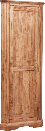 Biscottini Angoliera Country in legno massello di tiglio finitura naturale L50xPR50xH184 cm. Made in Italy