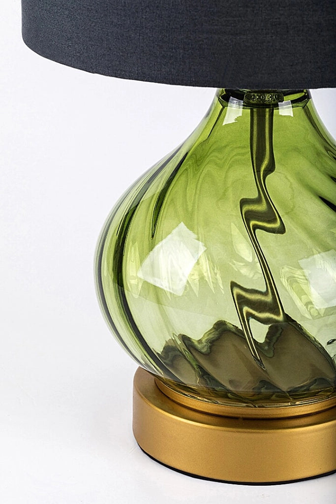 Lampada da tavolo Rabalux Pirelo vetro verde E14 nero