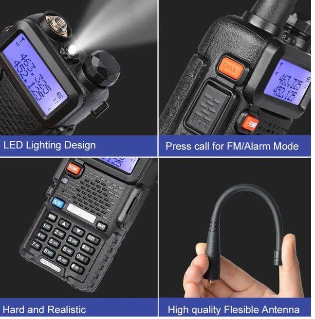 BAOFENG UV-5R VHF/UHF DUAL BAND RADIO 136-174-400-520 Mhz RICETRASMITTENTE