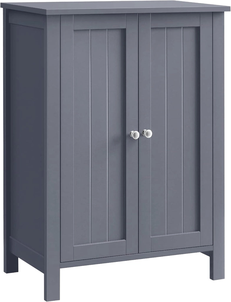 VASAGLE BCB60GY - Mobile da bagno su piedi, armadio con 2 ripiani regolabili, 30 x 60 x 80 cm, colore: Grigio