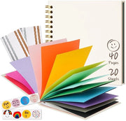 Album di Scrapbooking Creativo 20,5 x 20,5 cm - Fotoalbum DIY - 40 Pagine Colorate - Per Bambini - Stimola la Creatività