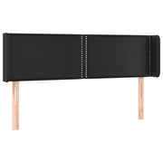 Testiera | Testata ad Orecchio Nera 147x16x78/88 cm in Similpelle