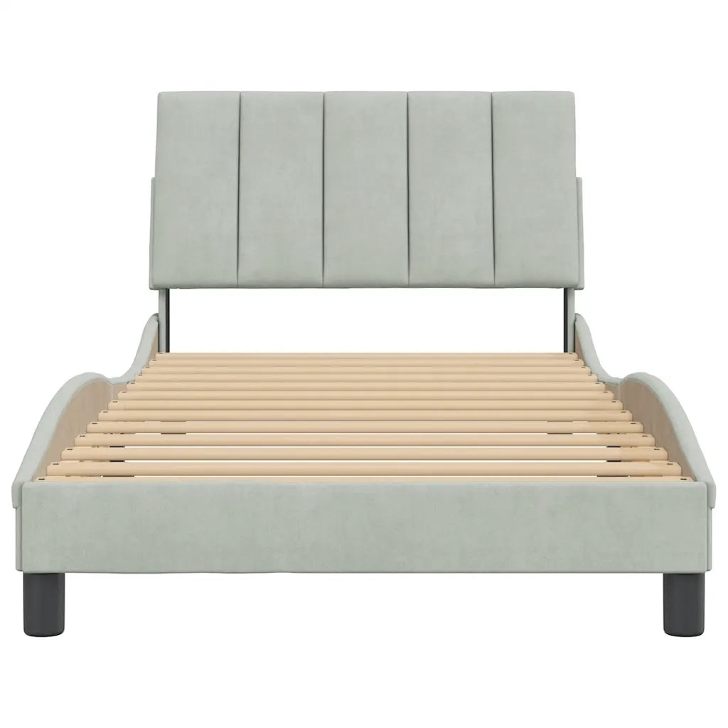 Giroletto senza Materasso Hanko Grigio Chiaro 100x200 cm Velluto 3207831