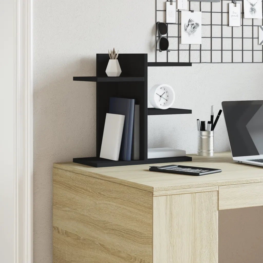 Organizer da Scrivania Nero 42x21,5x42 cm in Legno Multistrato CFW4673991