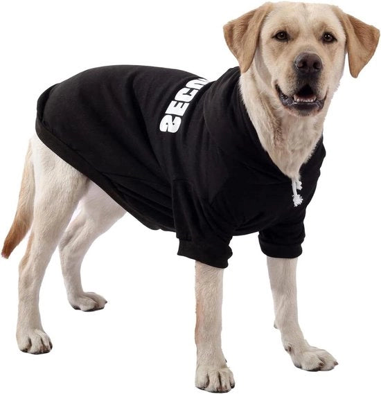 Abbigliamento caldo per animali domestici in cotone soffice - Outfit per autunno e inverno - Per cuccioli piccoli e medi - Dimensione XL - Nero.