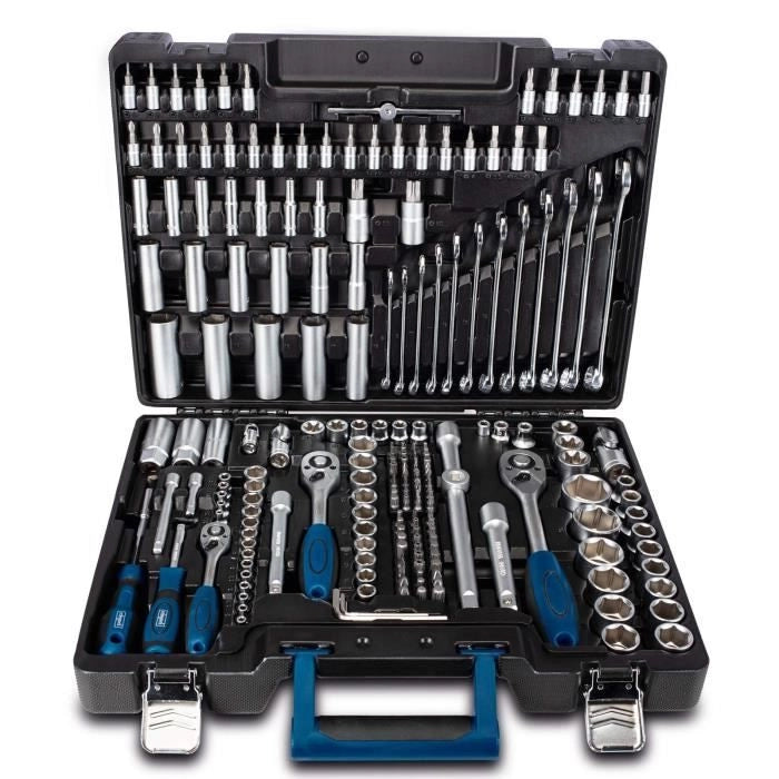 Kit utensili da 217 pezzi - SCHEPPACH - TB217 - Utensili in acciaio al cromo vanadio e acciaio per utensili