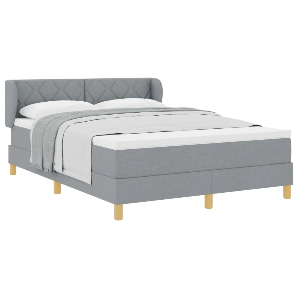 Letto a molle con materasso Grigio chiaro 140 x 200 cm Tessuto 3340276