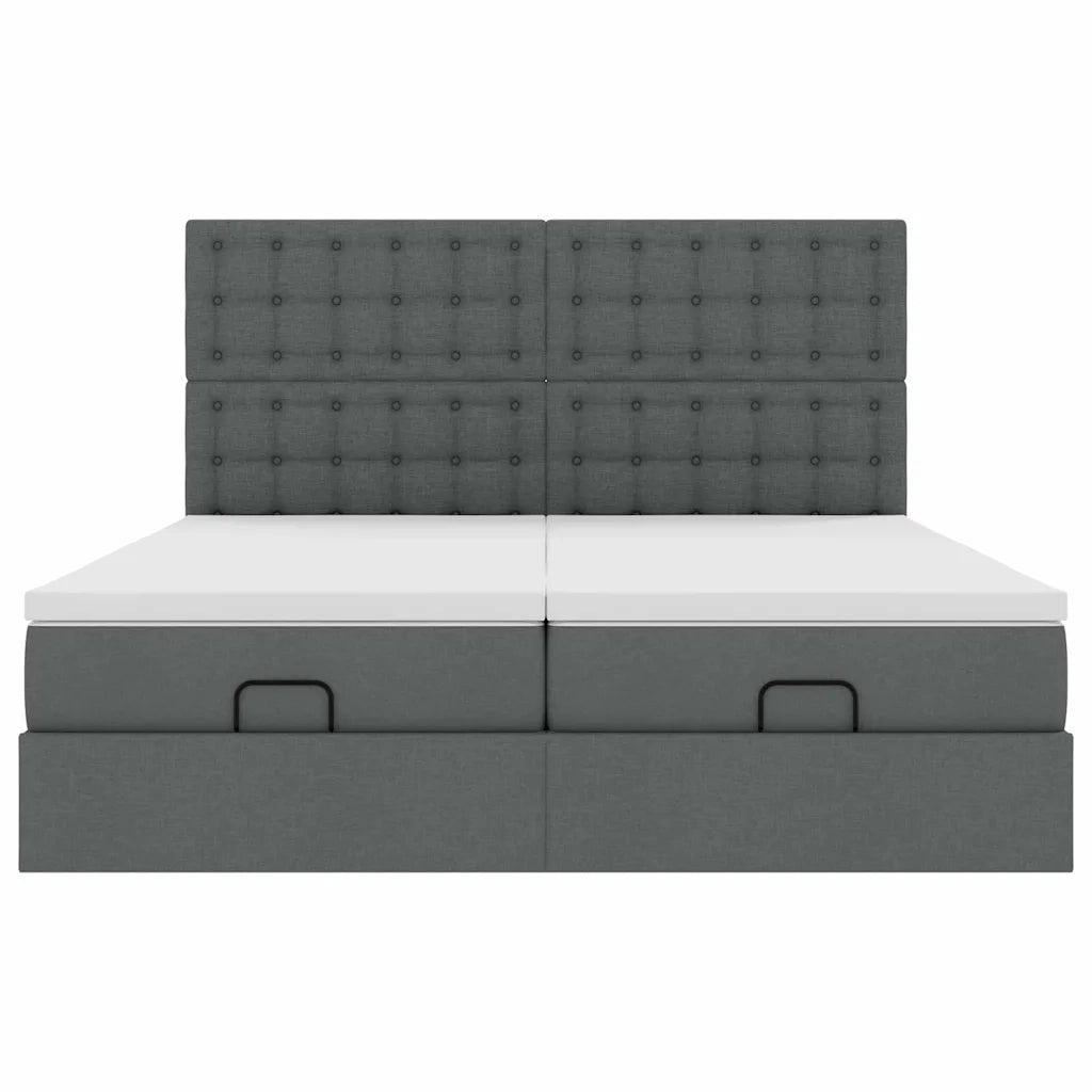 Struttura Letto Pouf con Materassi 200x200 cm in Tessuto 3313742