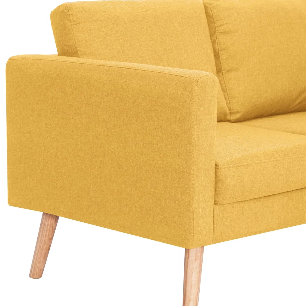 Set Divani 2 pz in Tessuto Giallo 276856