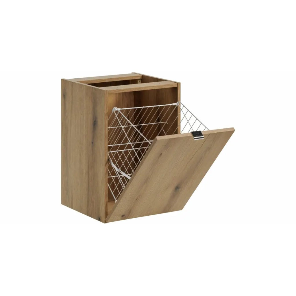 Mobile da bagno VANO - Cesto per la biancheria - Rovere - L40 × P39 × H57 cm - Da appendere