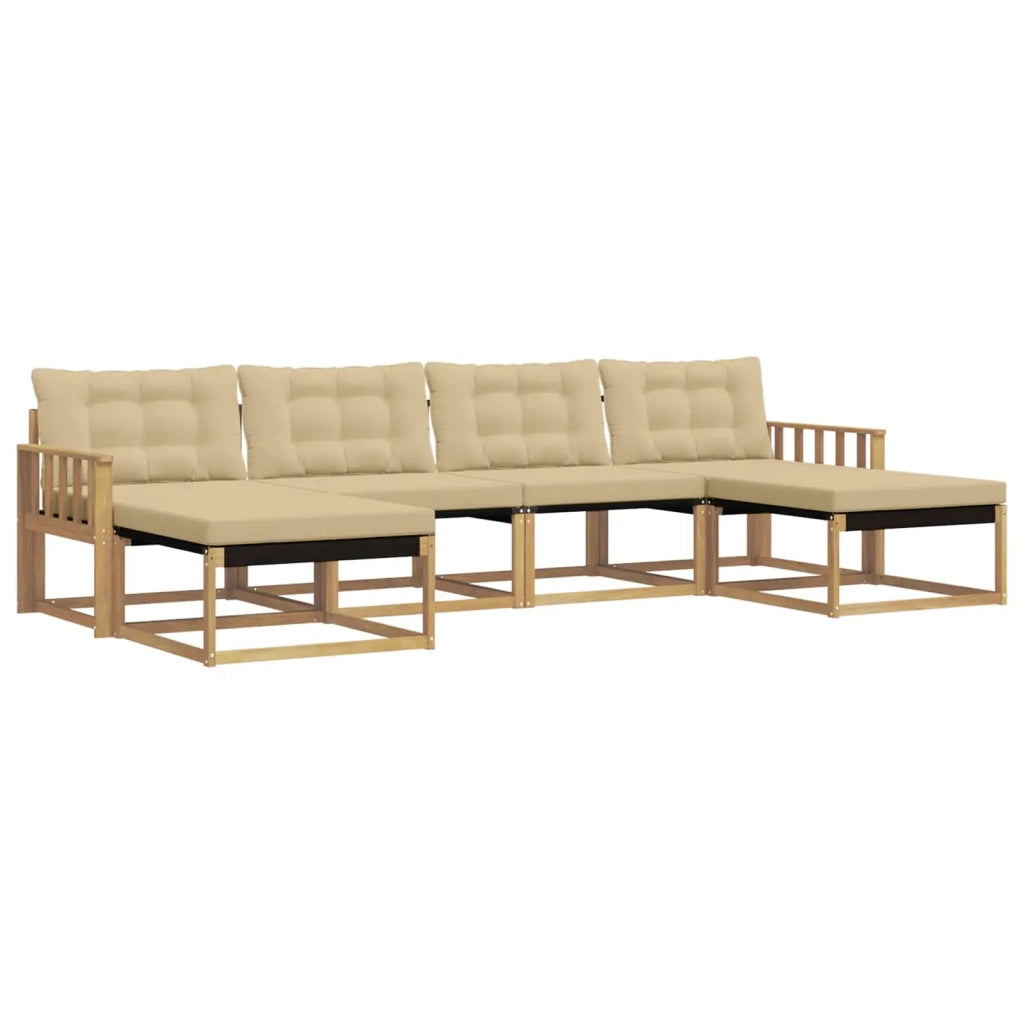 Set di divani da esterno 6 pz Bianco e Beige 3388947
