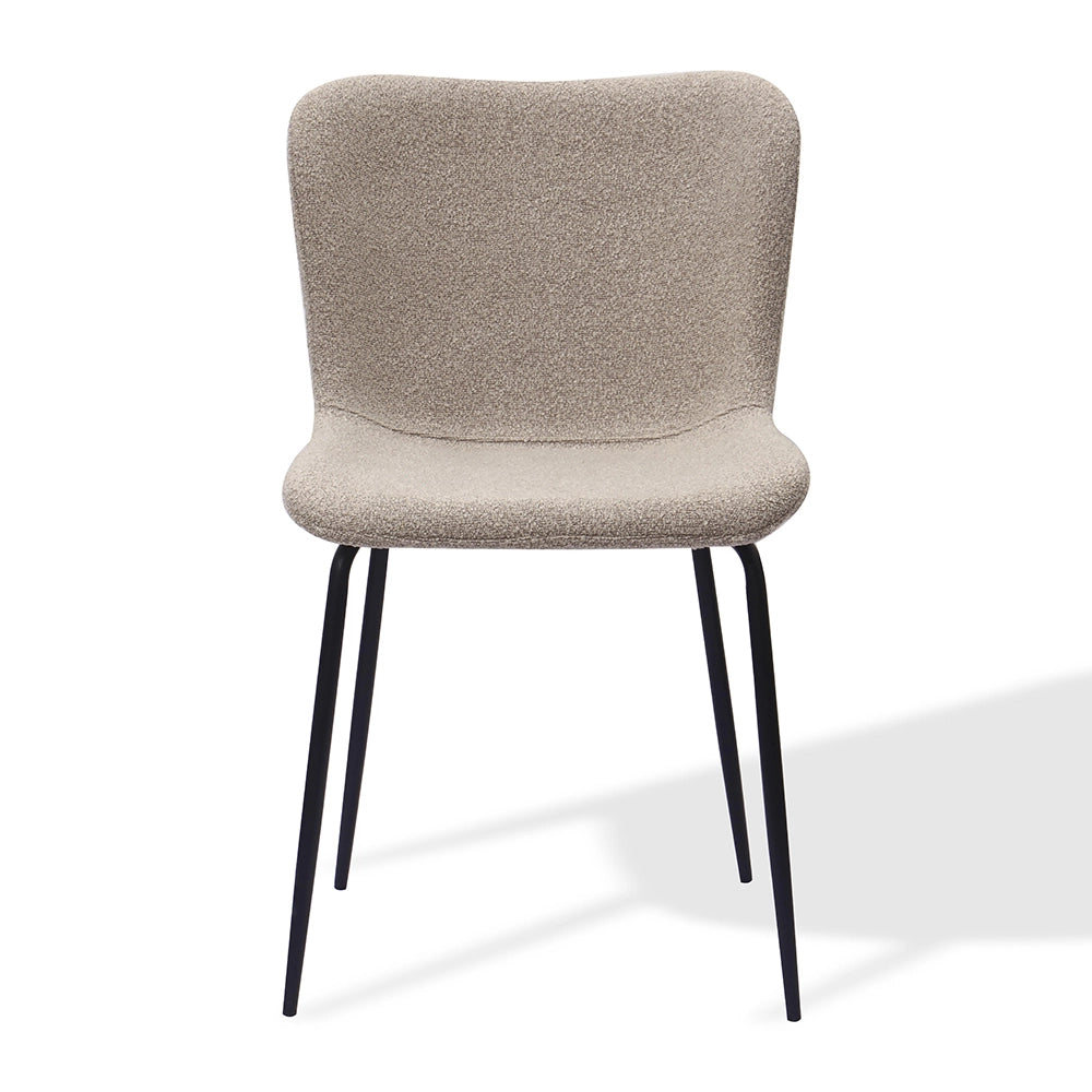 Sedie da pranzo moderne - Xylo - Schienale alto arrotondato, rivestimento in tessuto e gambe in metallo (3 colori)