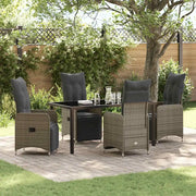 Set da Pranzo per Giardino con cuscino 5 pcs Grigio polyrattan 3379677