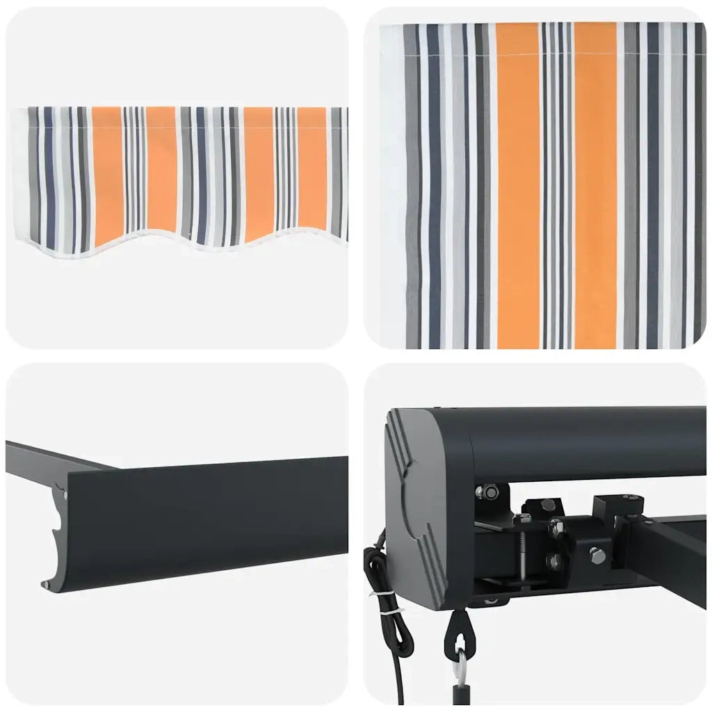 vidaXL Tenda Retrattile Multicolore 300 x 250 cm Tessuto, Metallo
