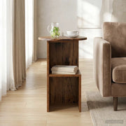 Tavolo laterale Legno antico Ø 39,5 x 55 cm