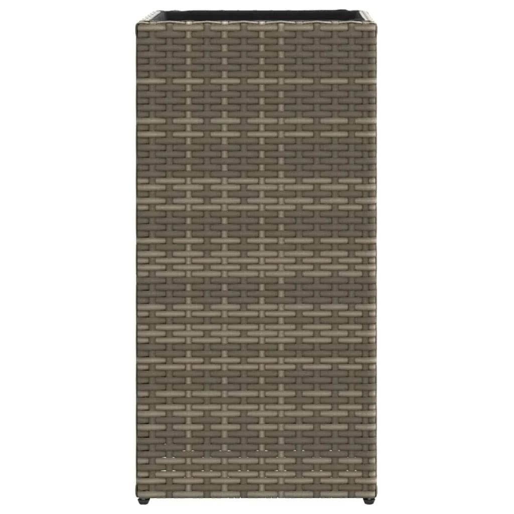 Fioriera rialzata per piante fiori terrazza giardino 30 x 30 x 60 cm resina intrecciata grigia 02_0037494