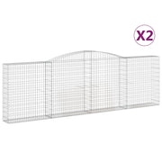 Cesti Gabbioni ad Arco 2 pz 400x30x120/140 cm Ferro Zincato