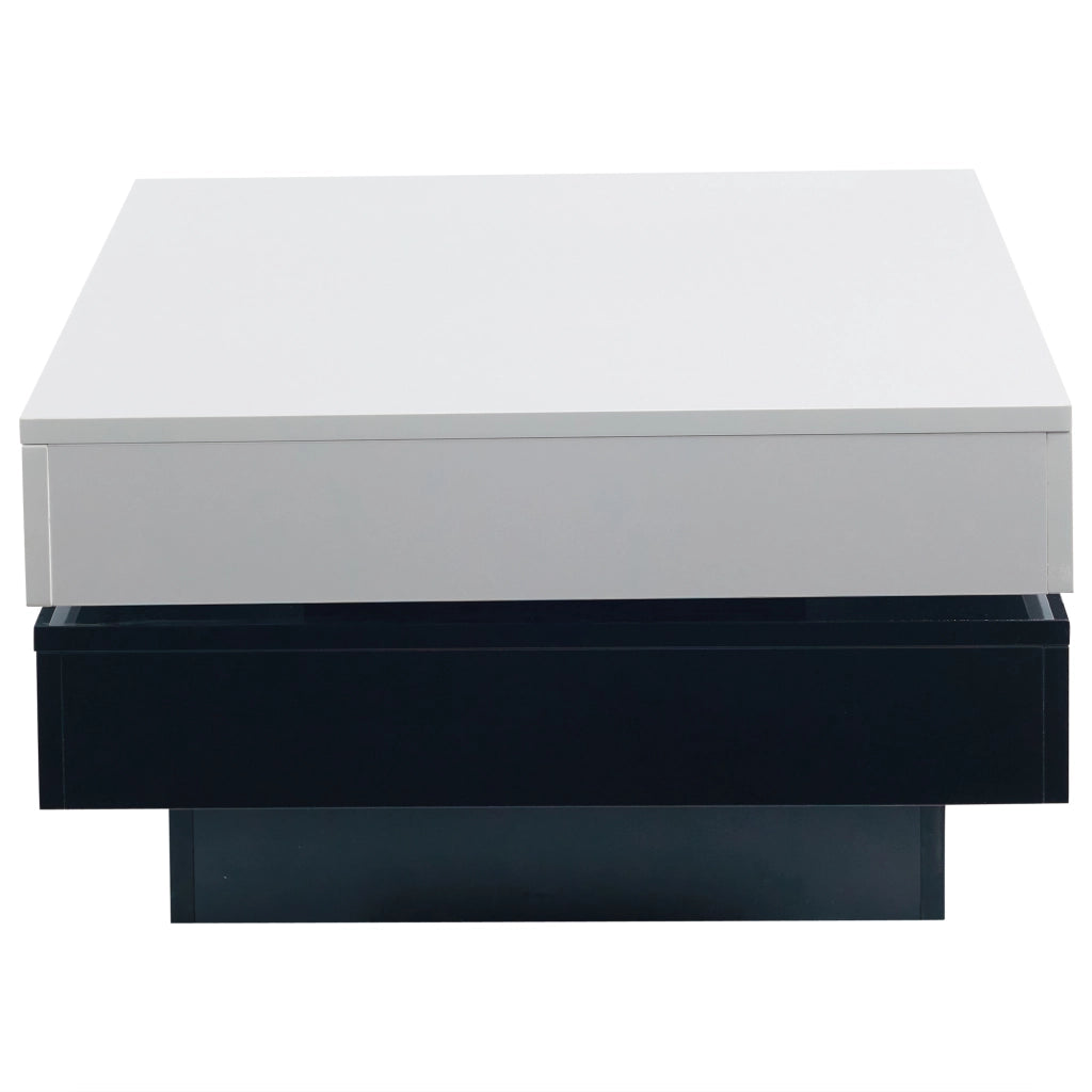 TAVOLINO DA CAFFÈ Girevole 103x60x35.5 cm Bianco Nero in Truciolare