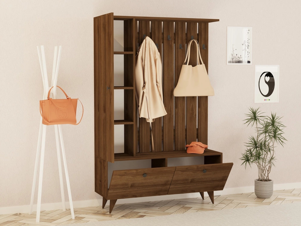 Mobile da ingresso in legno "Lala" - 35 x 112 x 170 cm - Noce
