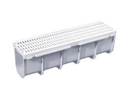 CANALETTA CON GRIGLIA COMPLETA IN POLIPROPILENE GRIGIA  cm.50x13x14h.