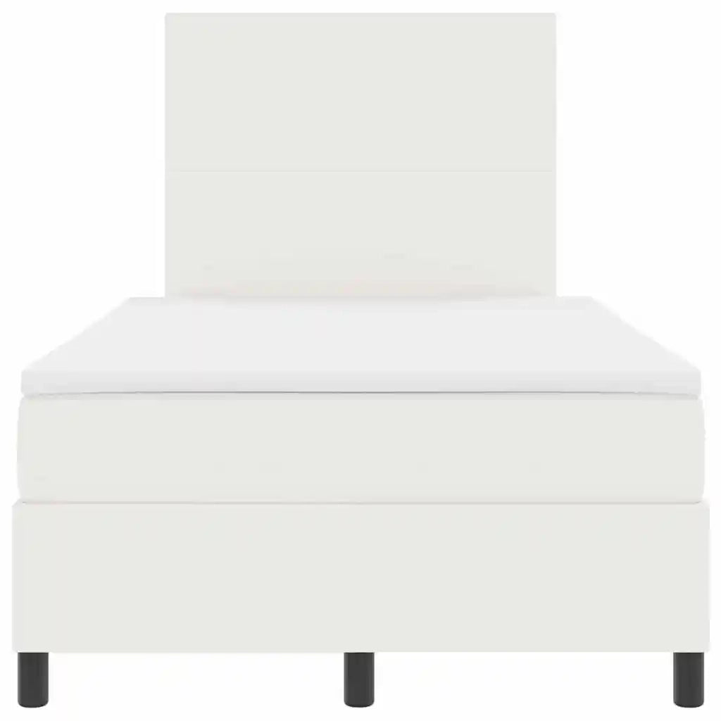 Letto a molle Crema e Bianco 120 x 190 cm Tessuto in Cords 3337549