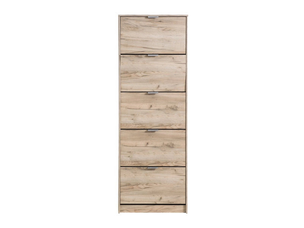 Mobile Portascarpe Sueglio, Scarpiera 10 Ripiani, 67x28x191.5h cm Marrone Rovere Grigio