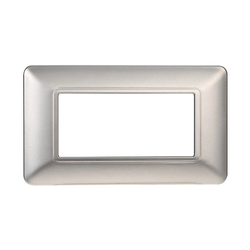Placca Plastica Serie Starlight 4P Colore Silver Compatibile Con Vimar Plana