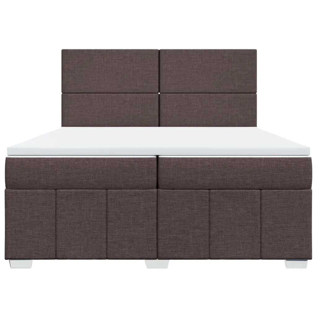 Giroletto a Molle con Materasso Marrone Scuro 200x200cm Tessuto 3294071