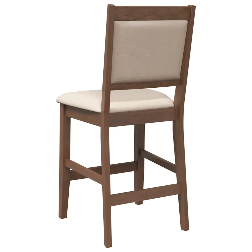 vidaXL Sgabelli da Bar con Cuscini 2pz Marrone Legno Massello di Hevea