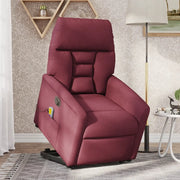 Poltrona Alzapersona Massaggiante Elettrica Rosso Vino Tessuto 3303065