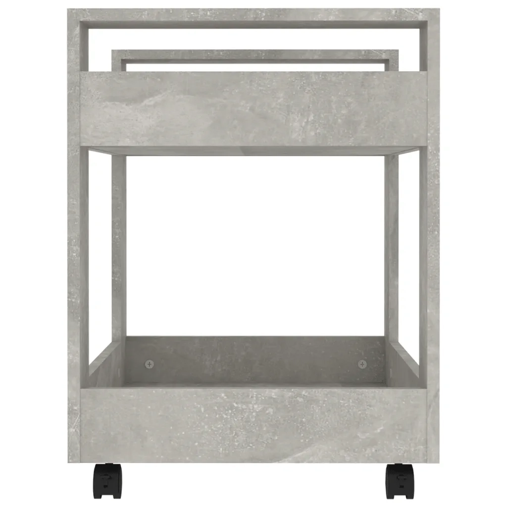 Carrello Scrivania Grigio cemento 60x45x60 cm Legno Multistrato 816604