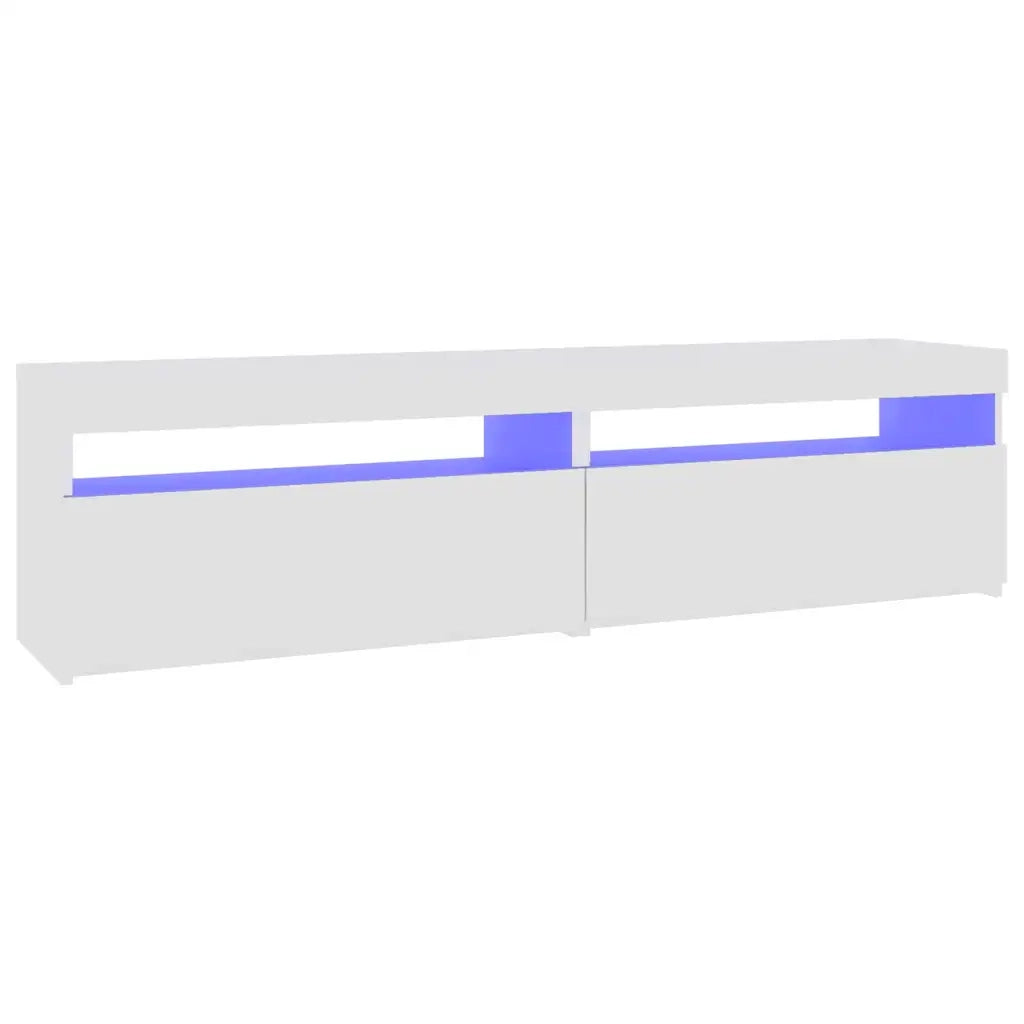 Mobili Porta TV con Luci LED 2 pz | Armadietto TV | Mobile Porta TV Bianco 75x35x40 cm