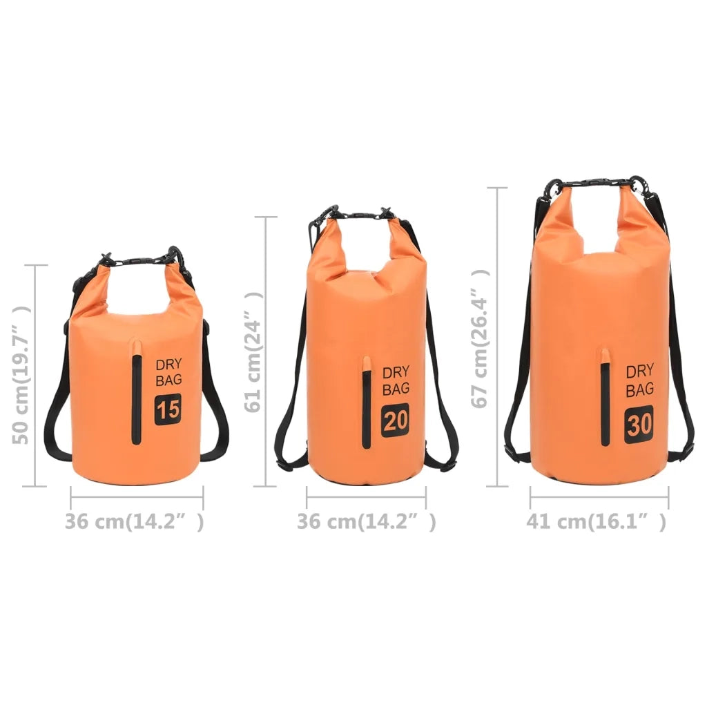 Borsa Impermeabile con Cerniera Arancione 30 L in PVC 92786