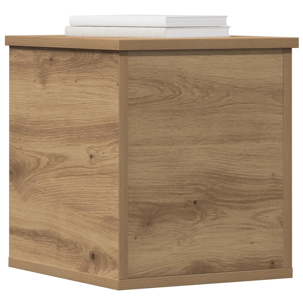 Scatola di Stoccaggio  in Rovere Artigianale 30x35x35 cm in Legno Ingegnerizzato