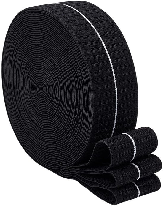 Corda Elastica 9,14 m - Bianco Cordone Elastico - Duro Polyester - Cordoncini Elastici Intrecciati - Ricamo/Saldatura - Respiro e Resistente allo Sforzo