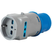 ADATTATORE TRIPLO SPINA BLU-16A+SCHUKO 73100 VB - 2P+T 16A IP44- 2 pezzi