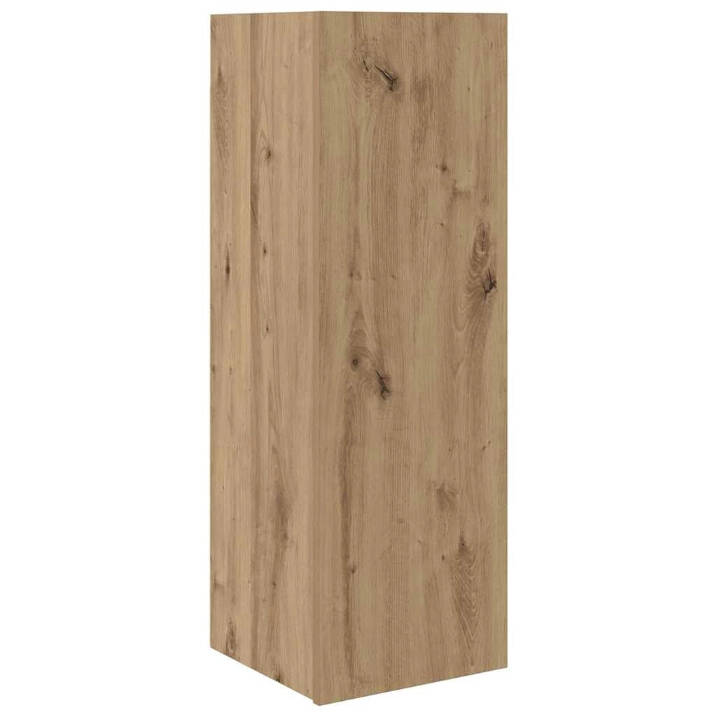 Mobile TV da parete a 4 pezzi salvaspazio design moderno 160 x 30 x 30 cm finitura rovere ingegnerizzato realizzato a mano 02_0056032