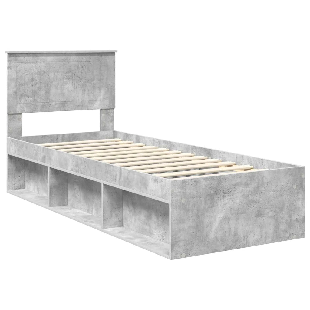 Struttura del letto Grigio Concretè 75 x 190 cm Pino massello